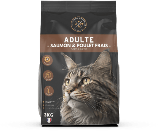 Adulte - Croquettes Poulet & Saumon Frais - Premium Sans Gluten - La Ferme Bruzoise